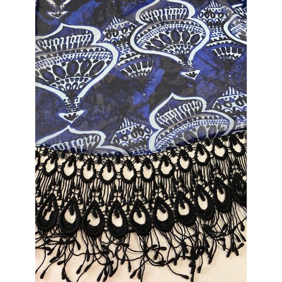 Show Me Your Mumu Wms S Blue Alsten Genie In A Bottle Kimono Fringe Boho Sheer - Picture 5 of 7